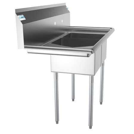Koolmore 2 Compartment Stainless Steel NSF Commercial Kitchen Prep & Utility Sink with  Drainboard SB121610-16L3